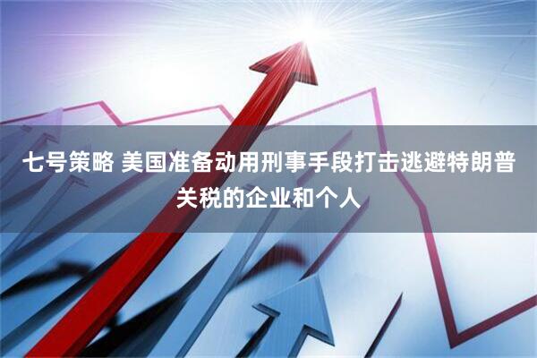 七号策略 美国准备动用刑事手段打击逃避特朗普关税的企业和个人